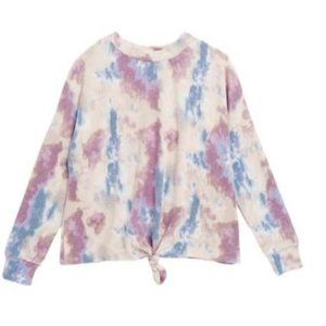 Love Fire Slouchy Tie Front Sweatshirt Big Girls Size L NEW